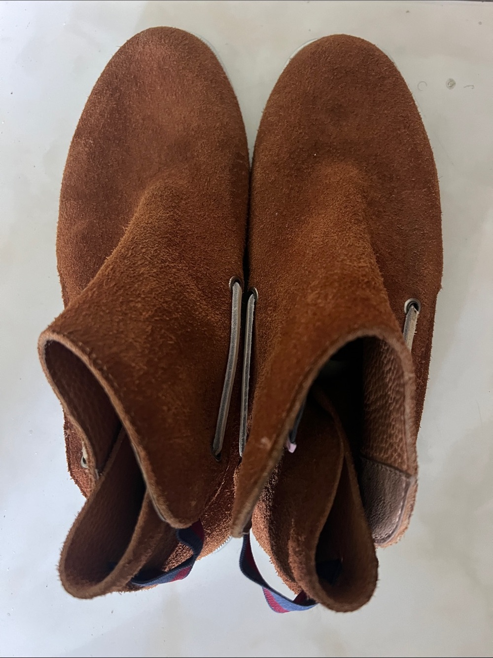 Mens Suede Chelsea Boots in orange